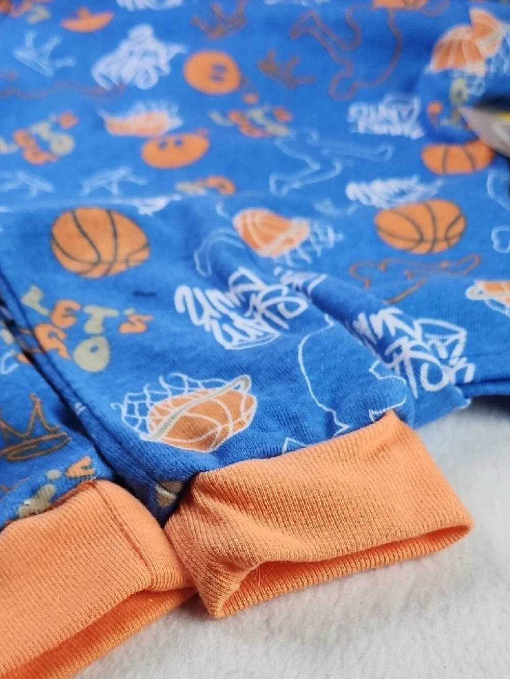 Highland Originals Boys 2pc. Blue & Orange Basketball Pajama Set